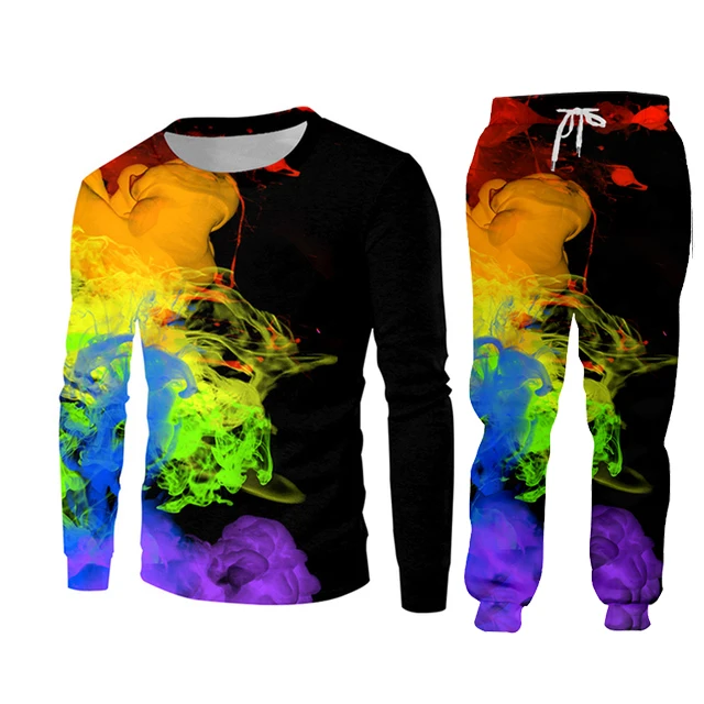 Regenboog Rook Liefde Is Liefde Trainingspak Heren Winterjas Hoodie Broek Polo 3D Custom Afdrukken Pak Sport Grote Maat joggingbroek