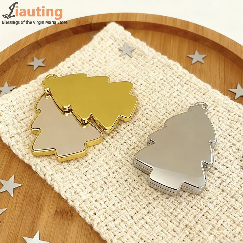 شجرة عيد الميلاد ندفة الثلج الأسهم مرآة لمستحضرات التجميل انزلاق مرآة قابلة للطي الفتيات حمل على مرآة غير قابلة للكسر مرآة الغرور المدمجة