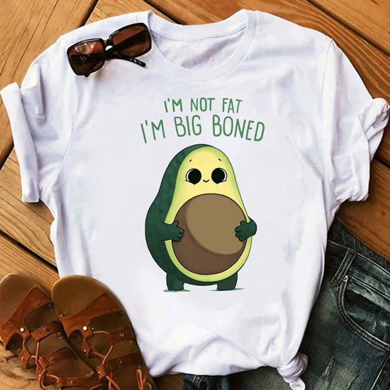 

Maycaur New Avocado T-shirt Women Casual Short Sleeve Cartoon Graphic Tshirts Funnt Female Tops Tees Summer Women T-shirts Shirt