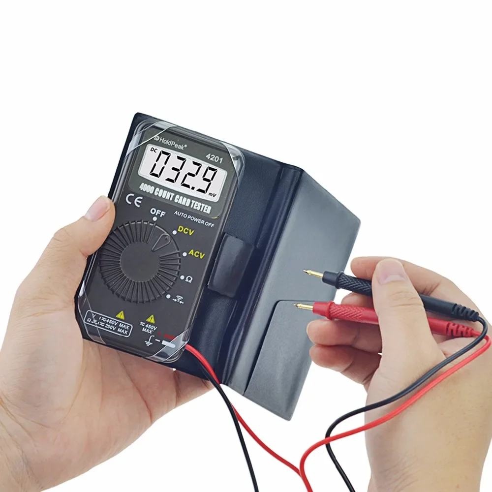 Holdpeak Pocket Digital Multimeter HP-4201 AC/DC Voltage Resistance Mini Auto-Ranging Multimetro  with Auto Power off