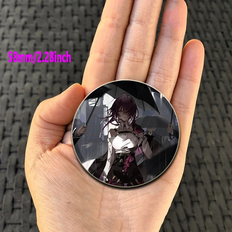 58/44/32mm Anime Honkai bintang rel pin Kafka kartun bros buatan tangan lencana DIY ransel pakaian dekorasi hadiah