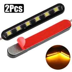 12V 6 LED Strobe Light Strip for Car Motorcycle LED Medium Grid Flash Warning Emergency License Lamp Car Moto Accessories 1/2Pcs