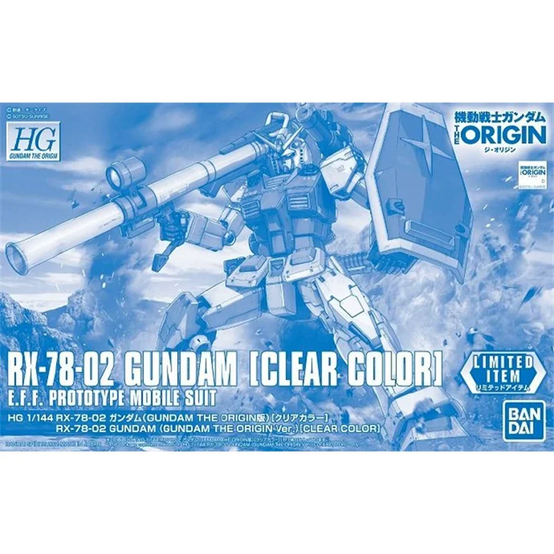 Bandai gundam modelo kit anime figura hg gto 1/144 RX-78-2 cor clara figuras de ação ornamentos transparentes brinquedos presentes para crianças