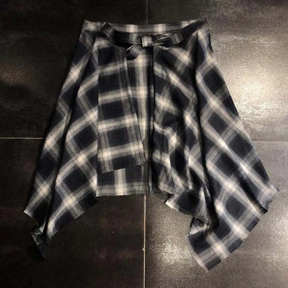 Fashion Korean Style Plaid Skirt Belted High Waist Hip-hop Mini A-line Shortskirt Y2K Vintage Waist Seal Skirt Daily