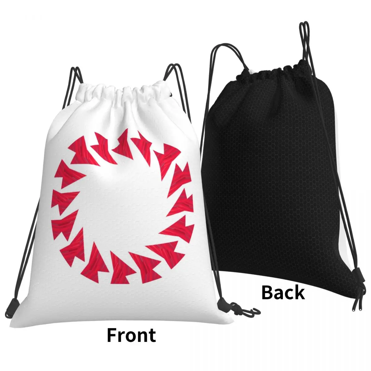 Red Mandala Backpacks Casual Drawstring Bundle Pocket Storage Bag Book Bags for Travel School
