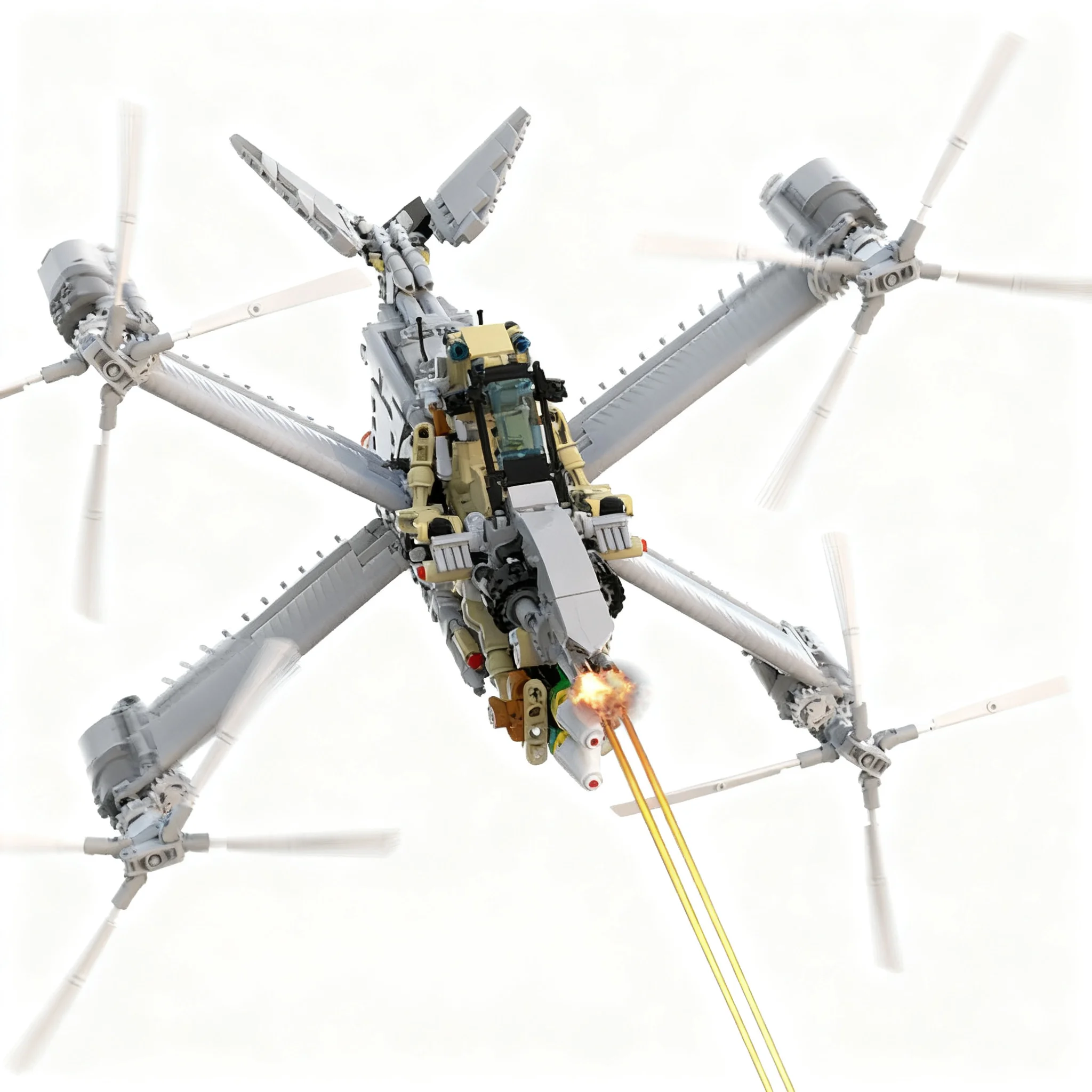 1158pcs MOC Technical Tilting X Winged Hoverbike Model Building Blocks Brick Idea Assemble Art Birthday Craft DIY Education