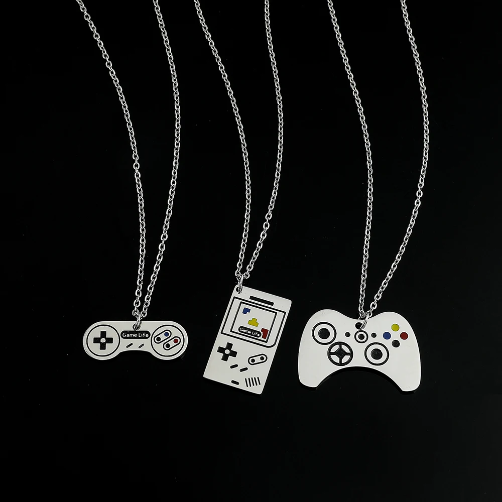 Fashion Game Controller Pendant Necklaces Hip Hop Punk Stainless Steel Gamepad Necklace Vintage Jewelry  For Women Men Gift