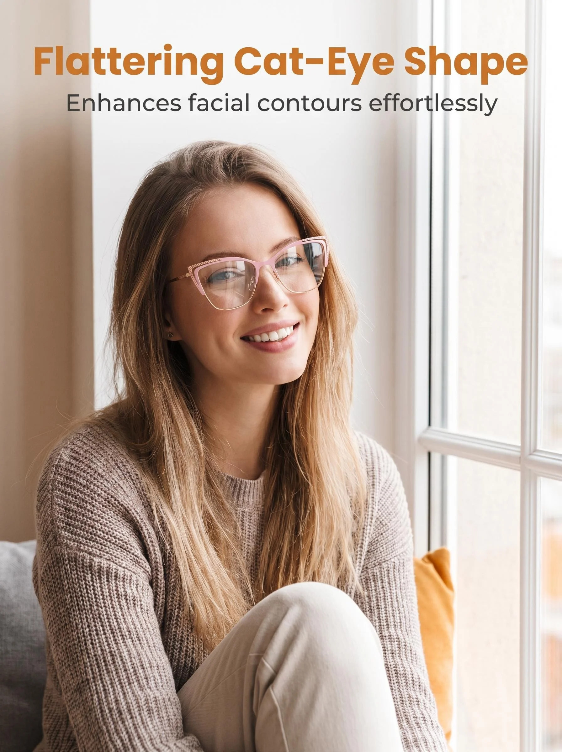 Cat Eye Anti Blue Light Glasses Women Block Harmful Blue Light Eyewear Fashion Metal Frame Clear Computer Eyeglasses For Office