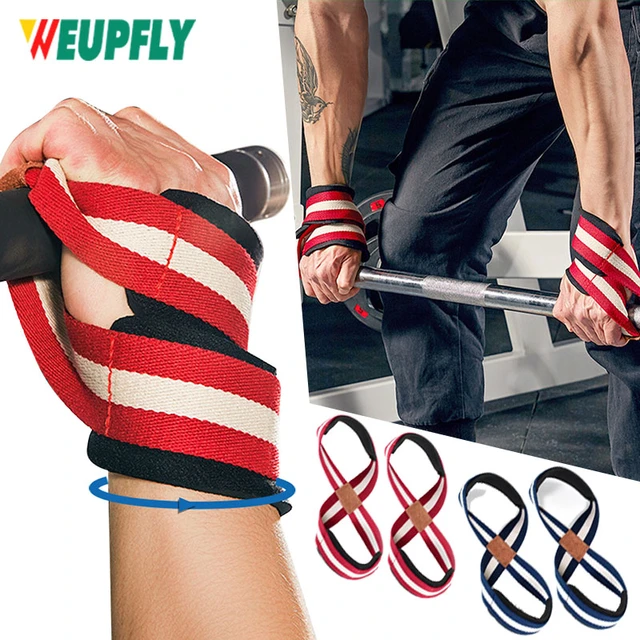 1Pair Figure 8 Lifting Straps Weightlifting Straps Figure 8 Straps Wrist Straps for Men Women Weight Lifting Deadlifts AliExpress