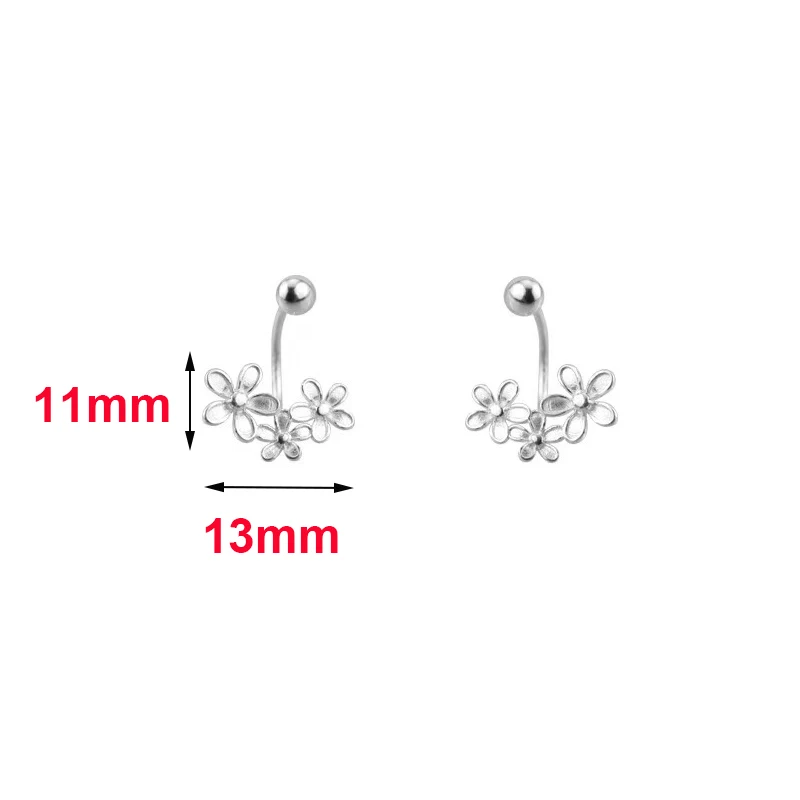 Real 925 Sterling Silver Flower Bead Screw Plant Stud Earrings For Women Classic Fine Jewelry Light Luxury Accessories