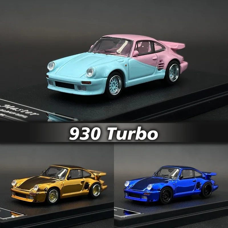 Master In Stock 1:64 930 Turbo Black Bird Chrome Gold Blue Pink Diecast Diorama Car Model Collection Toy