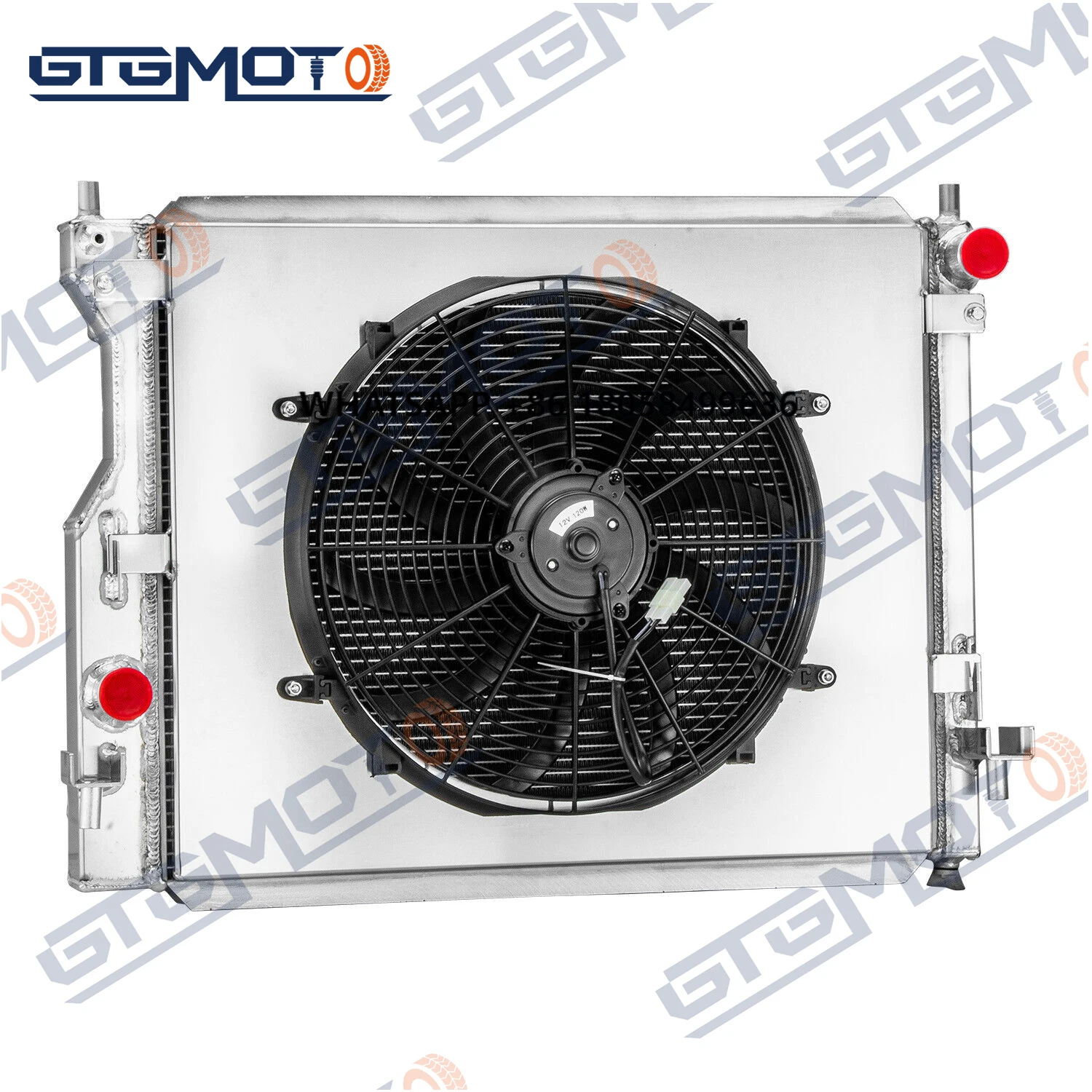 

GTGMOTO 3-Row Radiator Shroud Fan for Dodge Dakota 2000-2004 Durango 2000-2003 4.7L 5.9L
