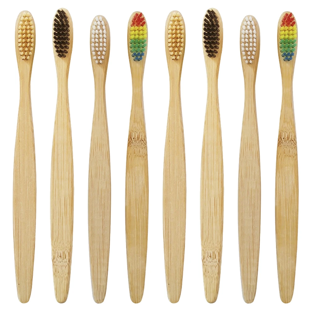 

20 PCS Bamboo Toothbrush Wooden Toothbrushes Eco-friendly Adults Bristle