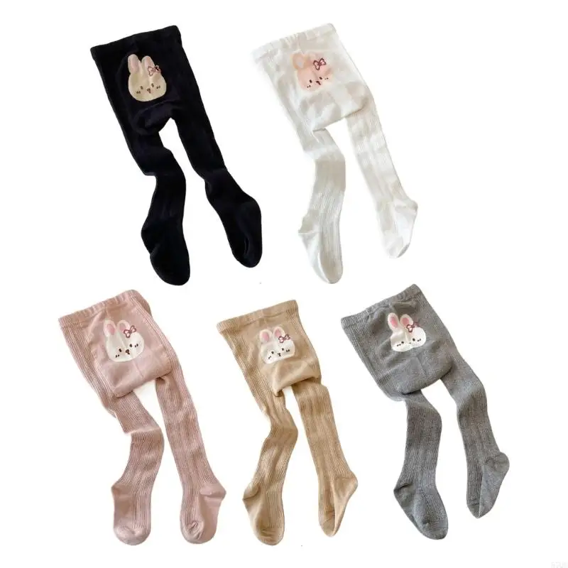 

57QE School Uniform Pantyhose Knit Leggings for Little Girl NonSlip Stretch Tights