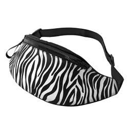 Zebra Print Fanny Pack Backpack Men Backpack Women Bags Polyester Waist Bag Casual Unisex Outdoor Anti Wrinkle Waterproof