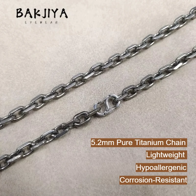5.2mm Fashion DIY Pure Titanium Chunky Cable Bracelet Unisex O-Chain Lightweight No Rust No Allergy Men Necklace Titanium Chain