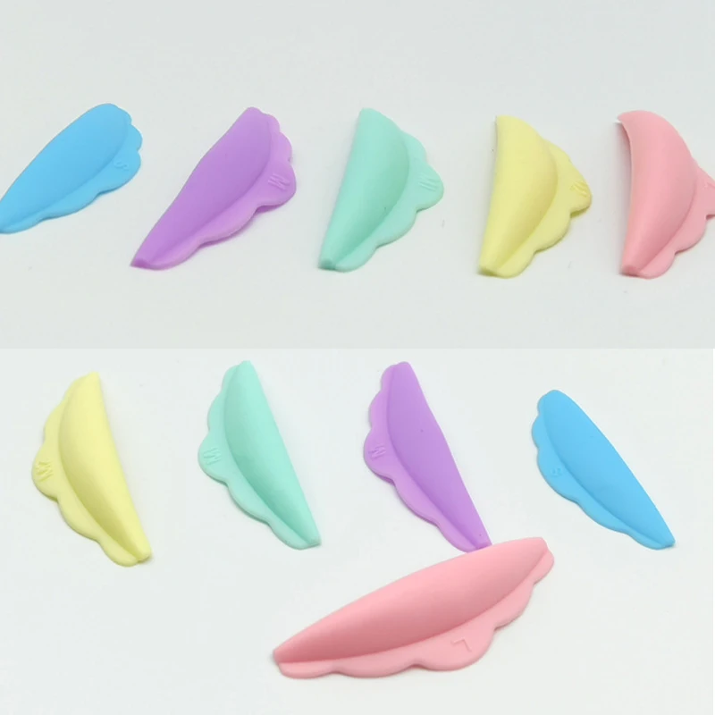 5 คู่ที่มีสีสัน Eyelash Curler Pads 3D Lashes Perming อุปกรณ์เสริม Lash Lift ชุดแต่งหน้าเครื่องมือความงามสําหรับผู้หญิง