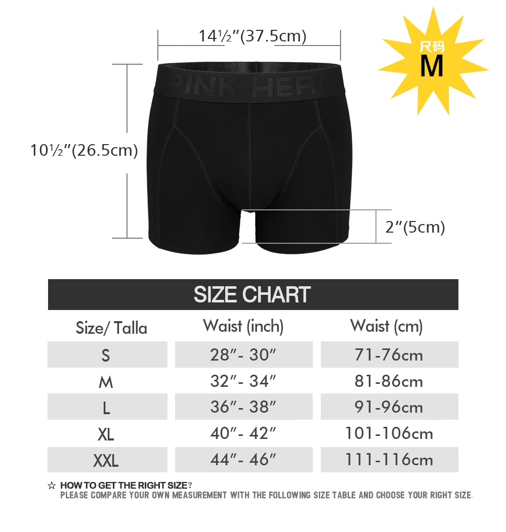 2 Pcs  PINKHERO 546  Ropa Interior Hombre, High Quality Comfy And Soft Cotton Underwear Men\'s Boxer Briefs ,No Fade And Roll