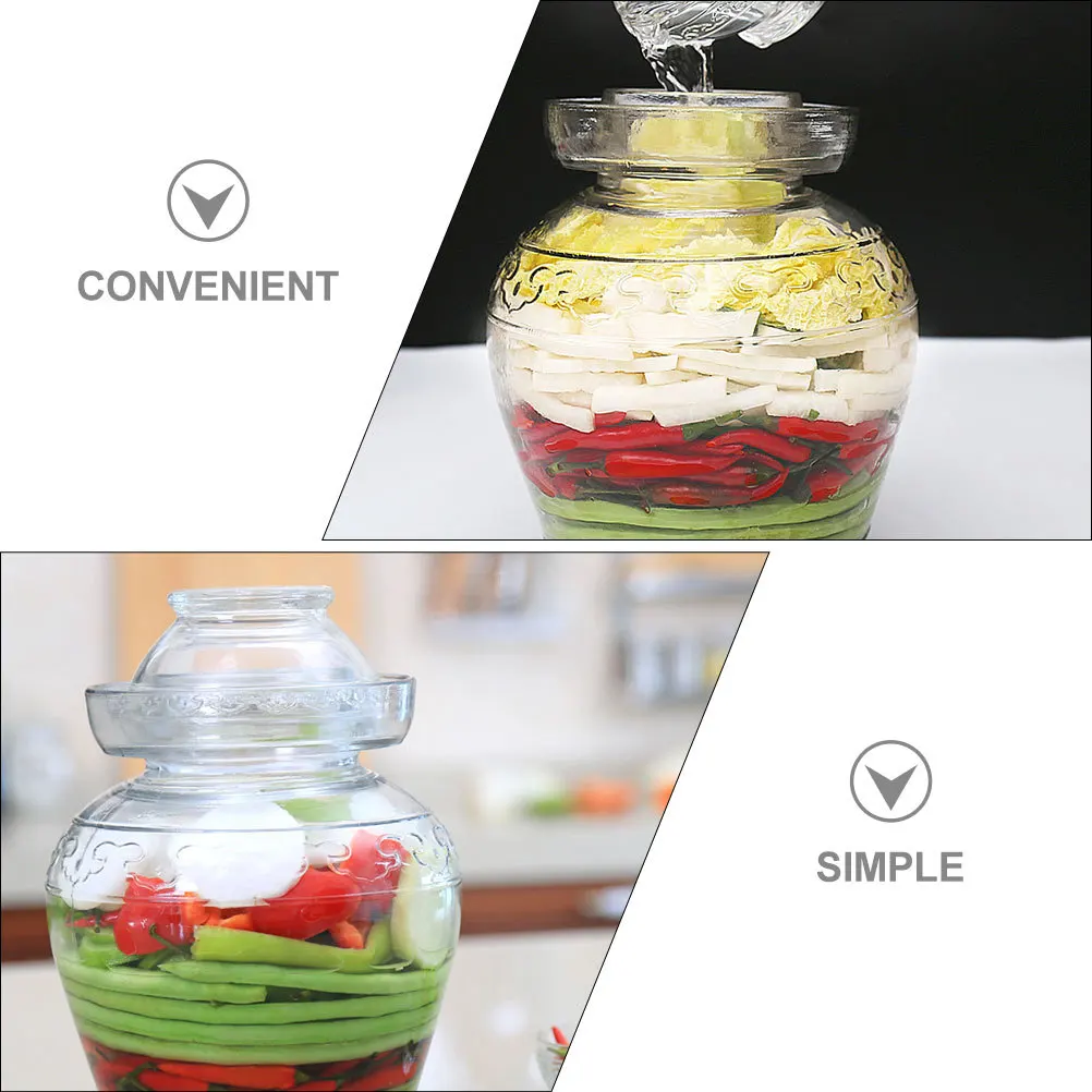 

Glass Fermentation Jar Pickle Tank Large Capacity Clear Container for Kitchen Sauerkraut Food Storage Sauerkraut Jar