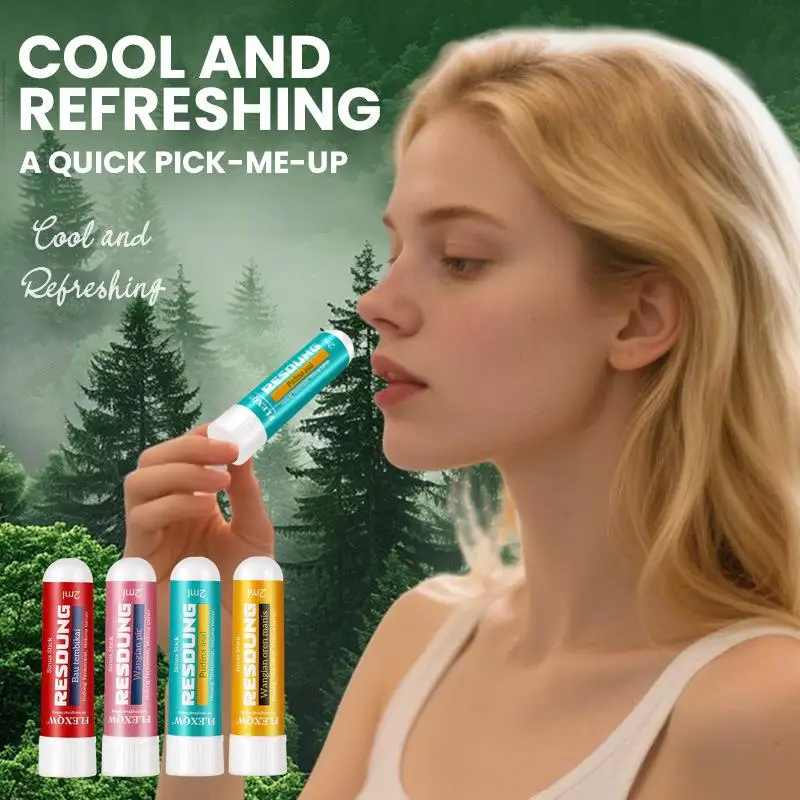 Nasal Stick 4 Pack Boom Long Lasting Effect Refreshing Stick Plant Essential Oil Ingredients Nasal Inhalation Cooling Oil