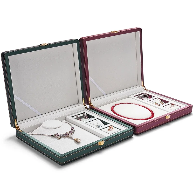 Jewelry Box Three Gold Jewelry Box Ring Earrings Pearl Necklace Jewelry Storage Box