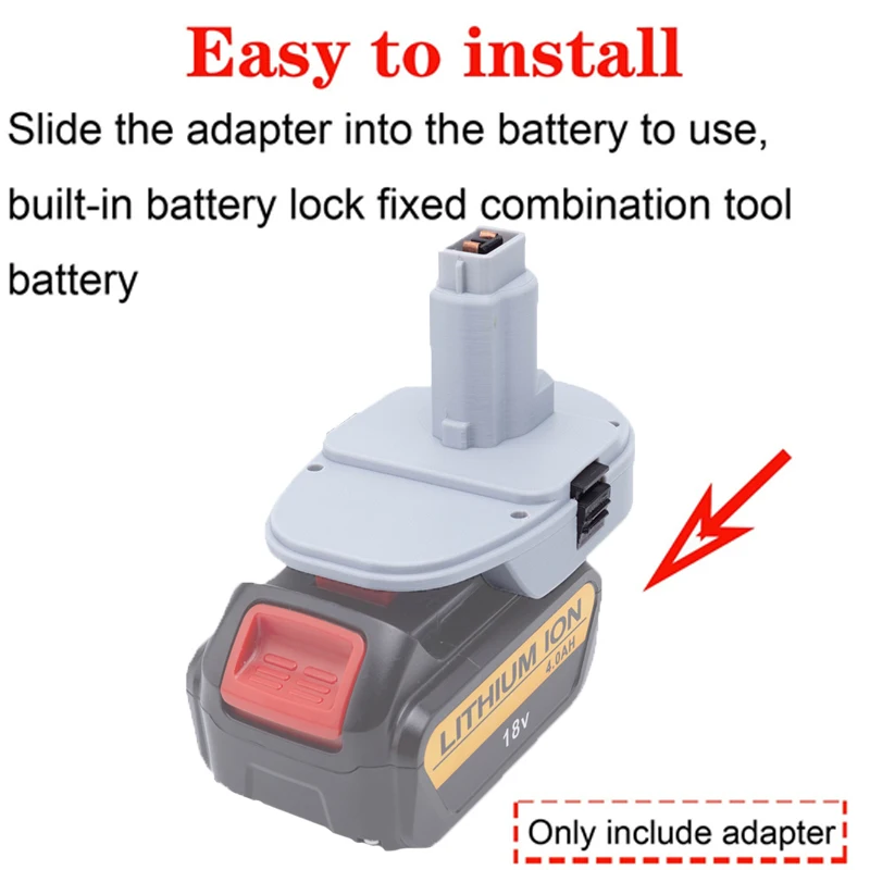 Adaptador de bateria para DeWalt Nickel Battery Tool, Conversor para DeWalt 18V Li-Ion Battery Converter, Acessório Power Tool