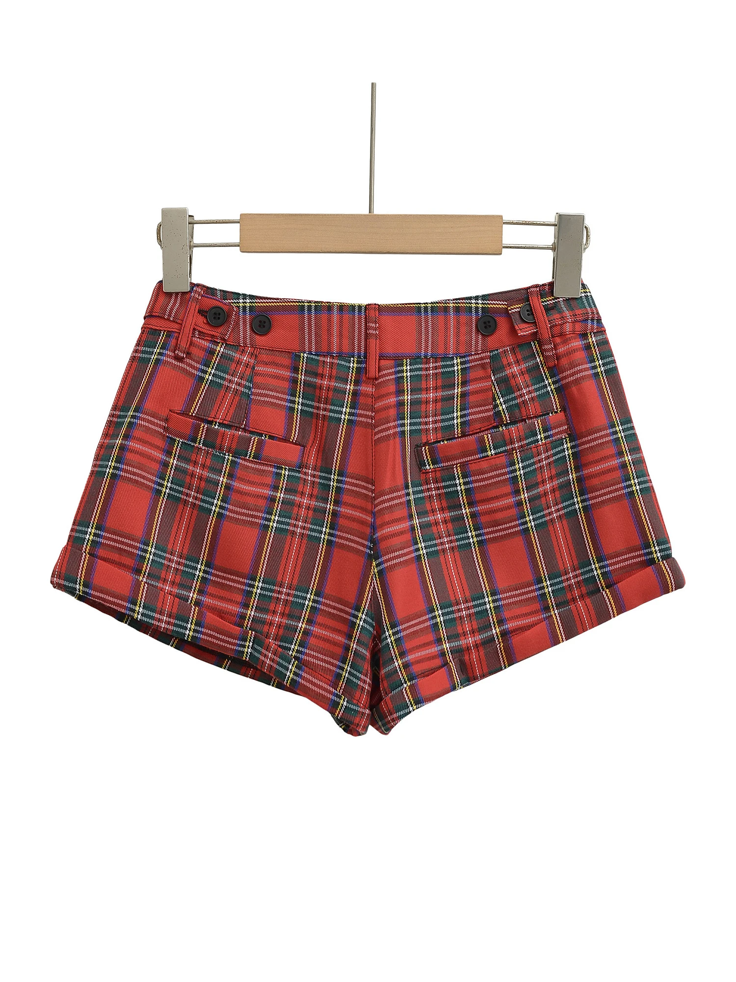 Women's Red Plaid Shorts 2000s Y2k Gyaru Low Rise Hot Shorts Harajuku Vintage Micro Short Pants Clothes For Women Summer 2026