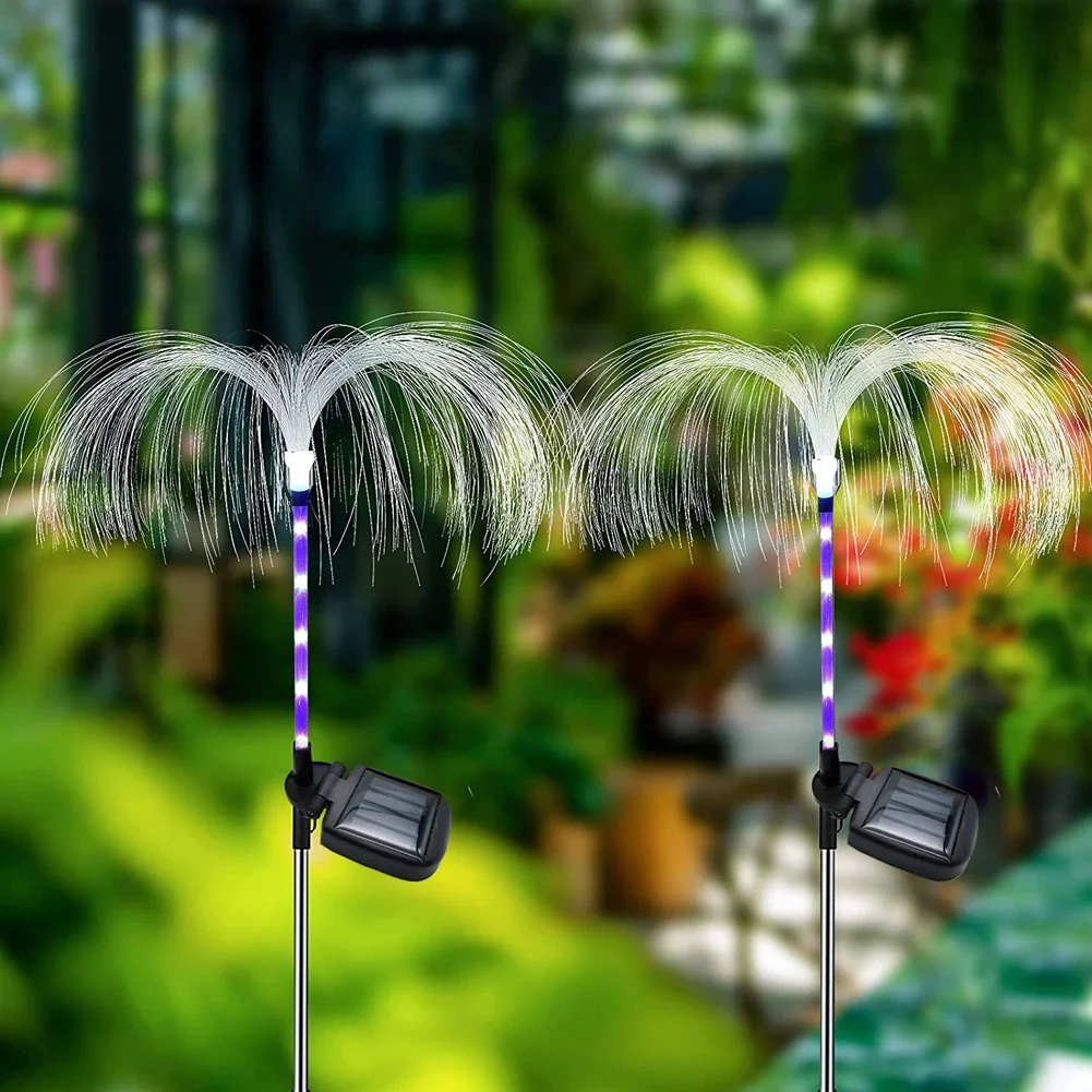 

F5 1pc Solar Lamp Jellyfish Lights 7 Color Changing Solar Flowers Lights Solar Garden Lights Solar Fiber Optic Lights for Patio