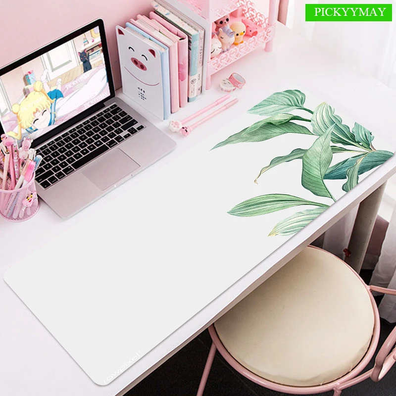 Kawaii Computer Mouse Pad Cute Plant Large Mouse Mat Big Desk Mat  Mousepad For Laptop PC Waterproof Big Cute Keyboard Mat