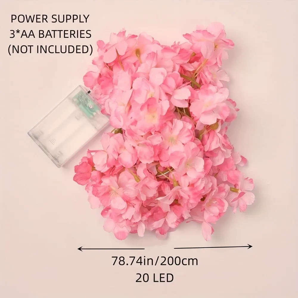 2M 20 Light LED Cherry Blossom Lamp String Suitable For Decorating Bedrooms Gardens Without Battery