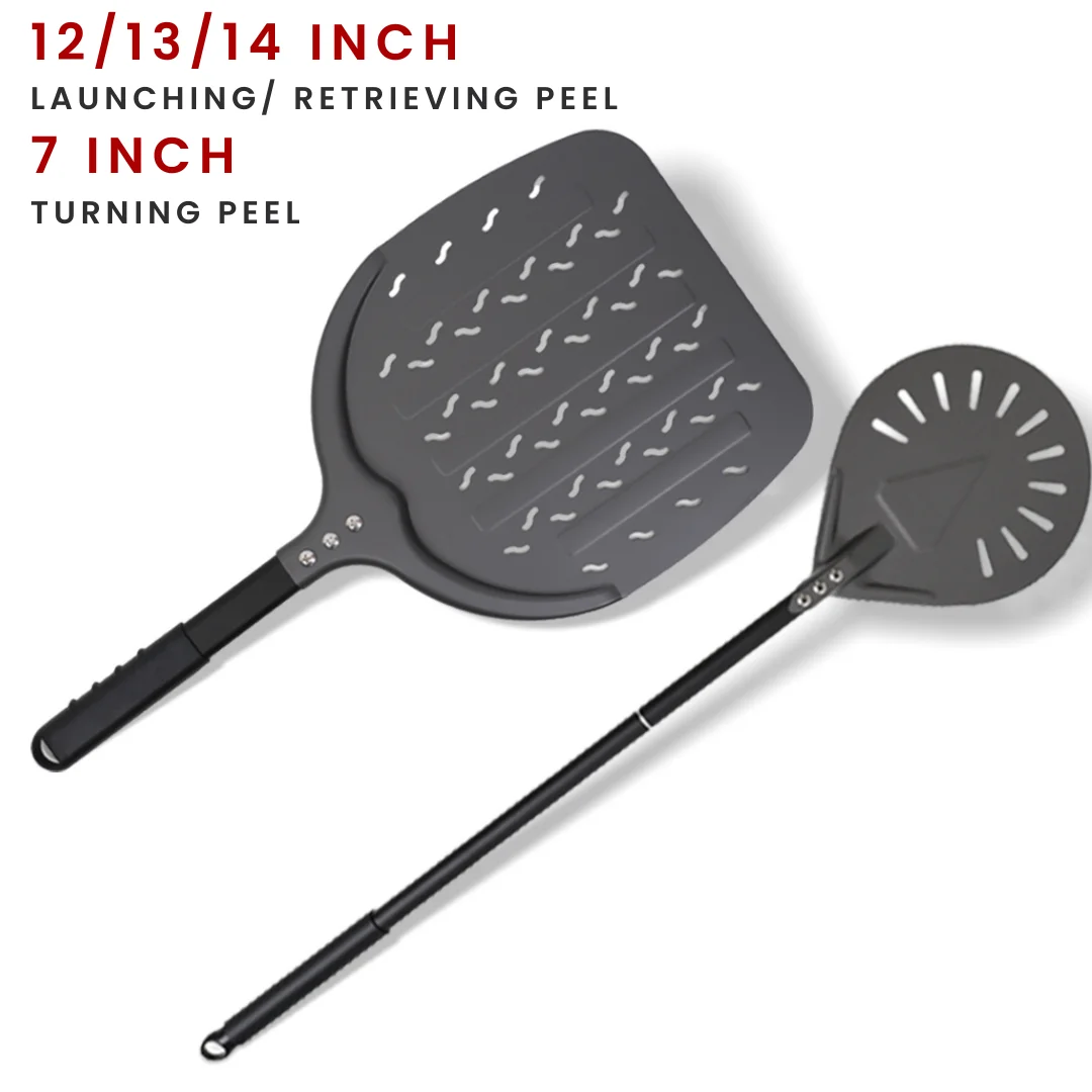 12 13 14 &7 Inch Pizza Peel Long Handle Turning Paddle Aluminum Pizza Turner Baking Tool Perforated  Kitchen Accessories