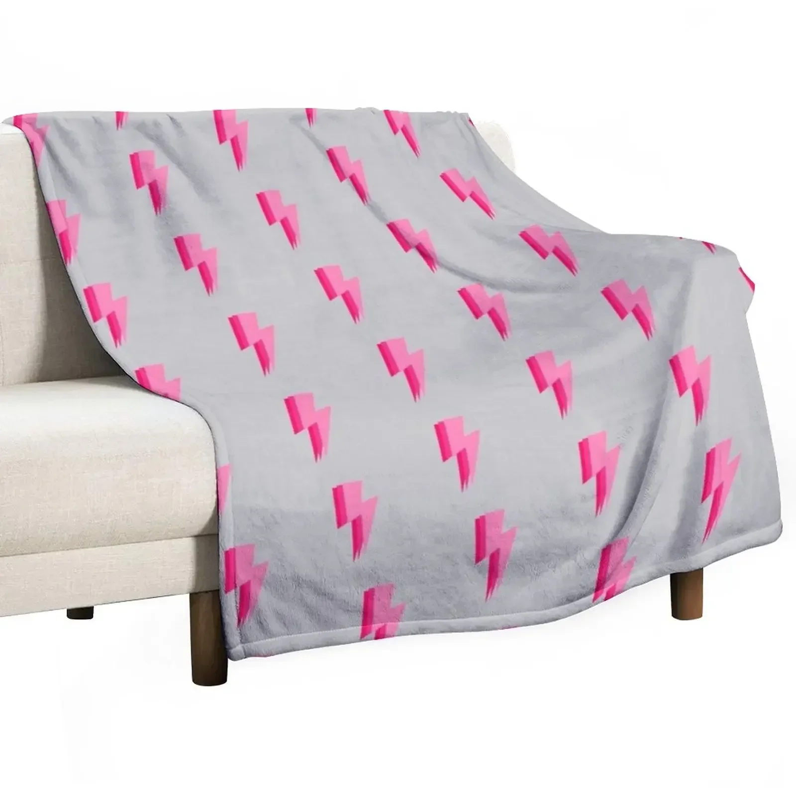 

3 pink lightning bolt Throw Blanket valentine gift ideas Cute Custom Thermal Blankets