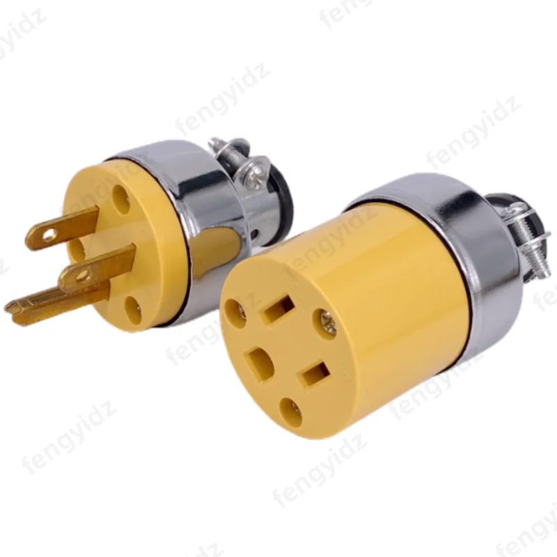 fydz America L5-15P L5-15R US Connector 15A Extension Tripolar Wired Receptacle Male Female Anti-Loose Locked Plug Socket Type B