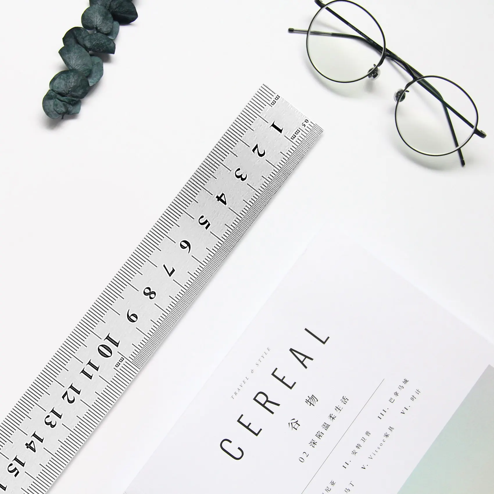 ไม้บรรทัดสแตนเลสขนาด50ซม. ร่องขวาไม้บรรทัดเมตริกสแตนเลส