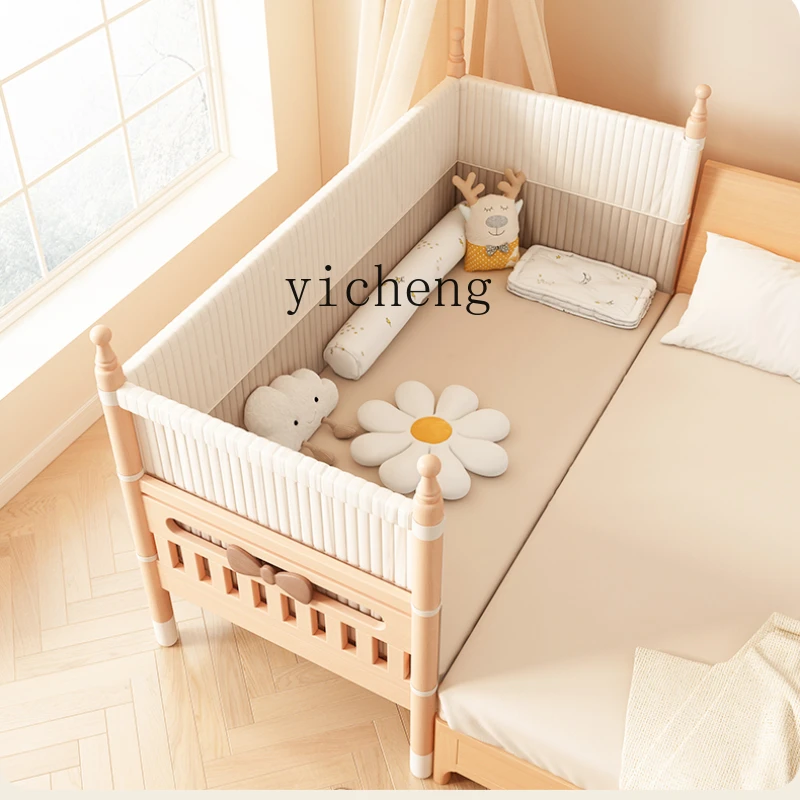 Tqh Children's Stitching Crib Stitching Artifact Big Bed Widened Boy Girl Baby Side Bed