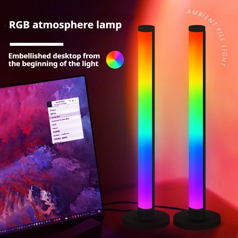 

RGB Colorful Smart Pickup Light for Esports, Detachable Desktop Bluetooth Music Sensing Rhythm Atmosphere Light