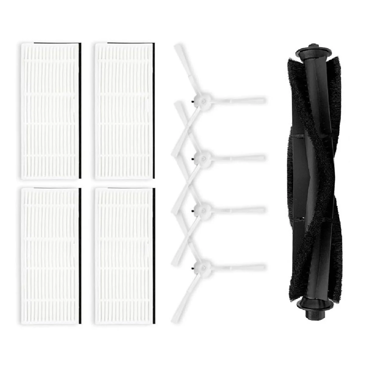 Main Brush Filter Side Brush Kit Fit for Lydsto R1 / R1A / R1 Pro / S1 Robot Vacuum Cleaner Parts