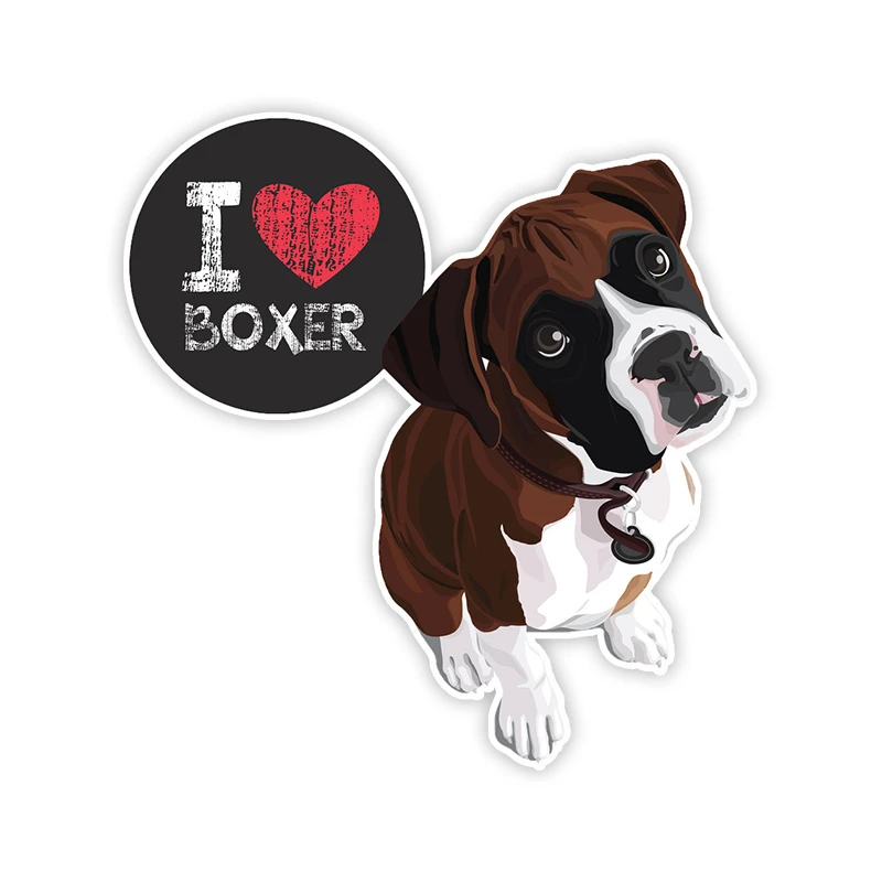Cartoon Animal Decals Boxer Dog Car Decal Boxer on Board Dog Sticker Breed Refrigerator New Version Decal Motocross Racing Decor — zdjęcie 2