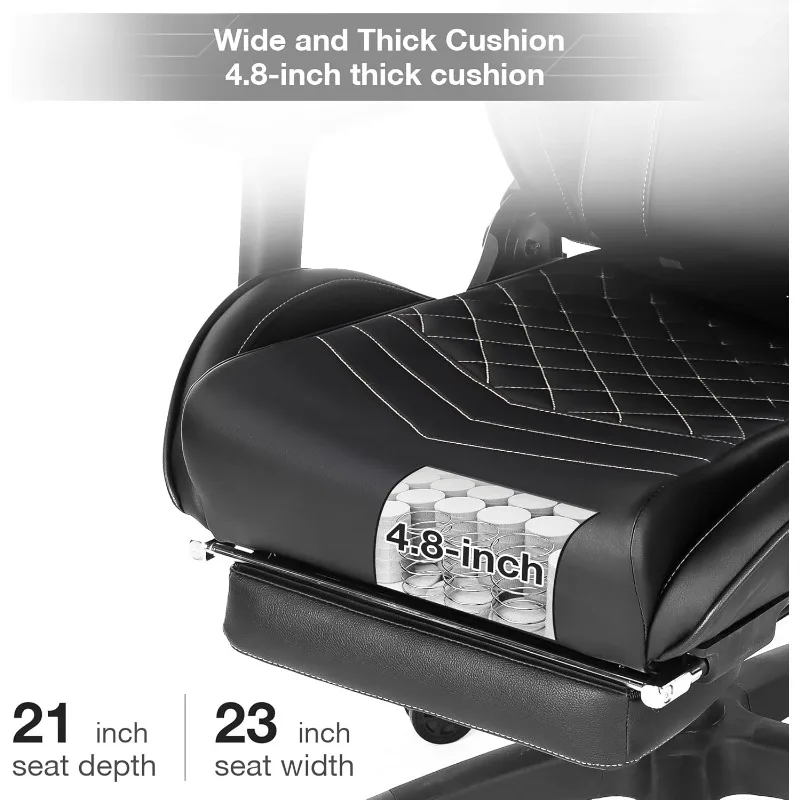 Blue Whale Gaming Chair for Adult 350lbs Computer Chair with Adjustable Lumbar Support Headrest