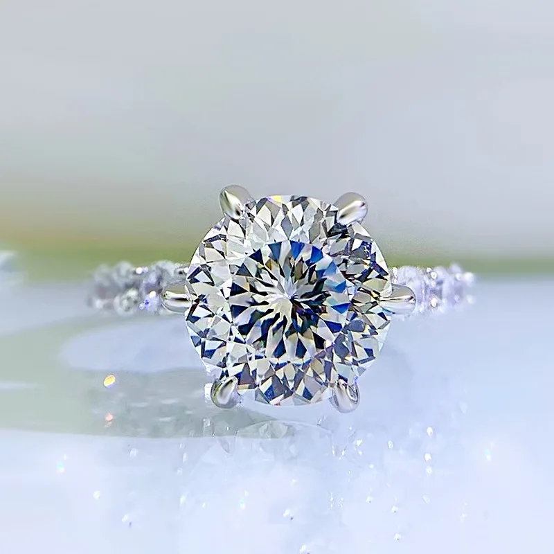 Joyce jelly Luxus 5 Karat portugiesisch schneiden 100 Gesicht geschnitten Moissan ite Ring für Frauen 925 Sterling Silber Schmuck – Detail 11