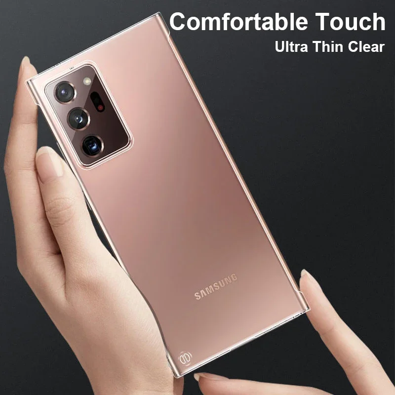 Slim Plastic Frameless Phone Case For Samsung Galaxy S25 S24 S23 S22 S21 S20 FE S10 S9 Note 20 Ultra 10 Plus Clear Back Cover