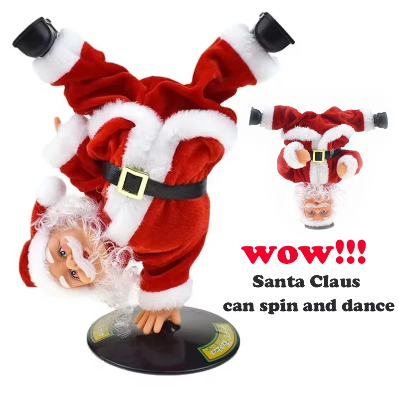 Novelty Toys Single Handed Inverted Rotation Stunt Santa Clau Electric Street Dance Santa Claus Toys for Children Christmas Gift