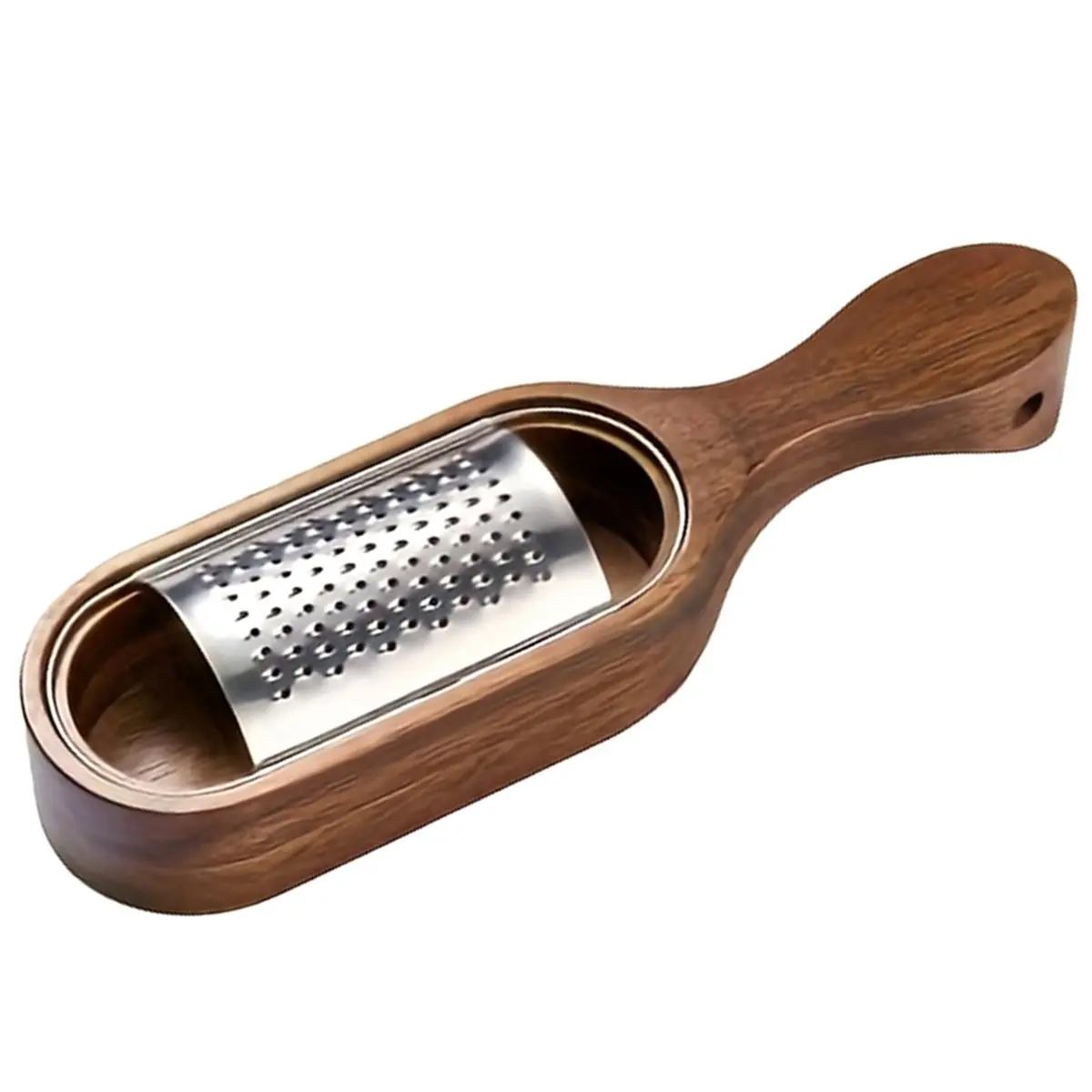 2026 Trend Wood Handle Stainless Steel Cheese Grater Shred Vegetables Fruits Multi Blade Ergonomic Design Kitchen Tool