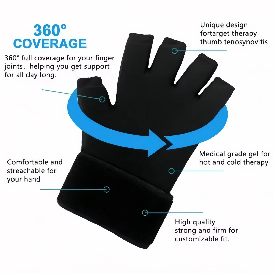 1 stücke Einstellbare Finger Arthritis Kompression Handschuh mit Handgelenk Strap Icing Finger Dampf Pack Heißer Drücken Hand Handgelenk Eis pack