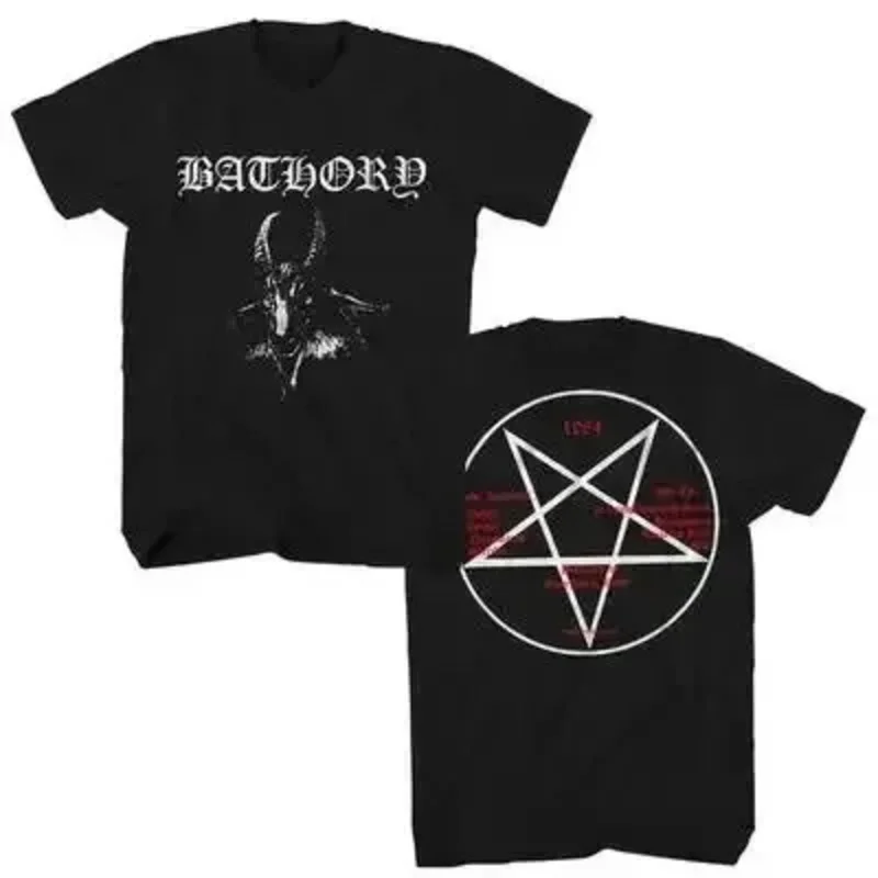 Bathory-camiseta negra de metal venom para hombre y mujer, ropa de calle informal, hip hop, de manga corta, de talla grande, unisex