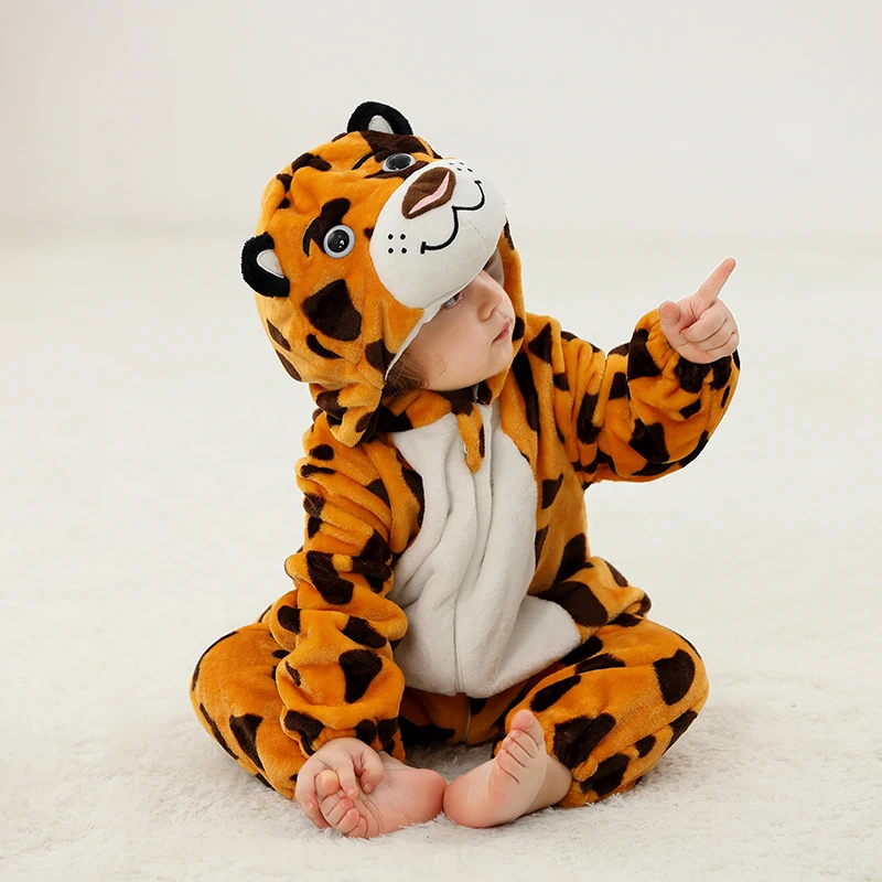 Infant Romper Baby Boys Girls Jumpsuit NewBorn Bebe Clothing Hooded Toddler Clothes Animal Romper Halloween Cosplay Costume