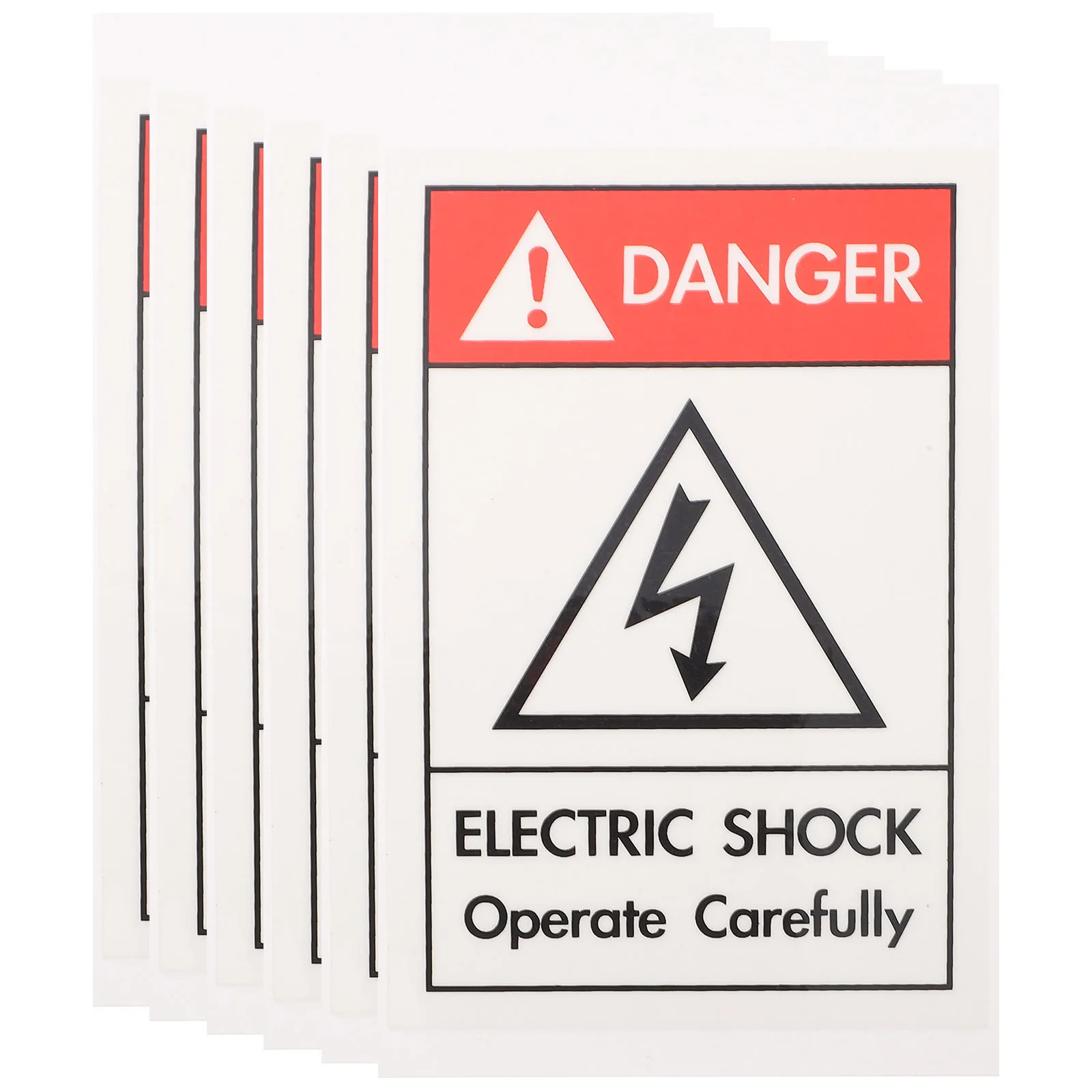 

6Pcs Warning Signs Caution Safety Stickers Strong Adhesive Durable Eye-Catching Designs Home Office Construction
