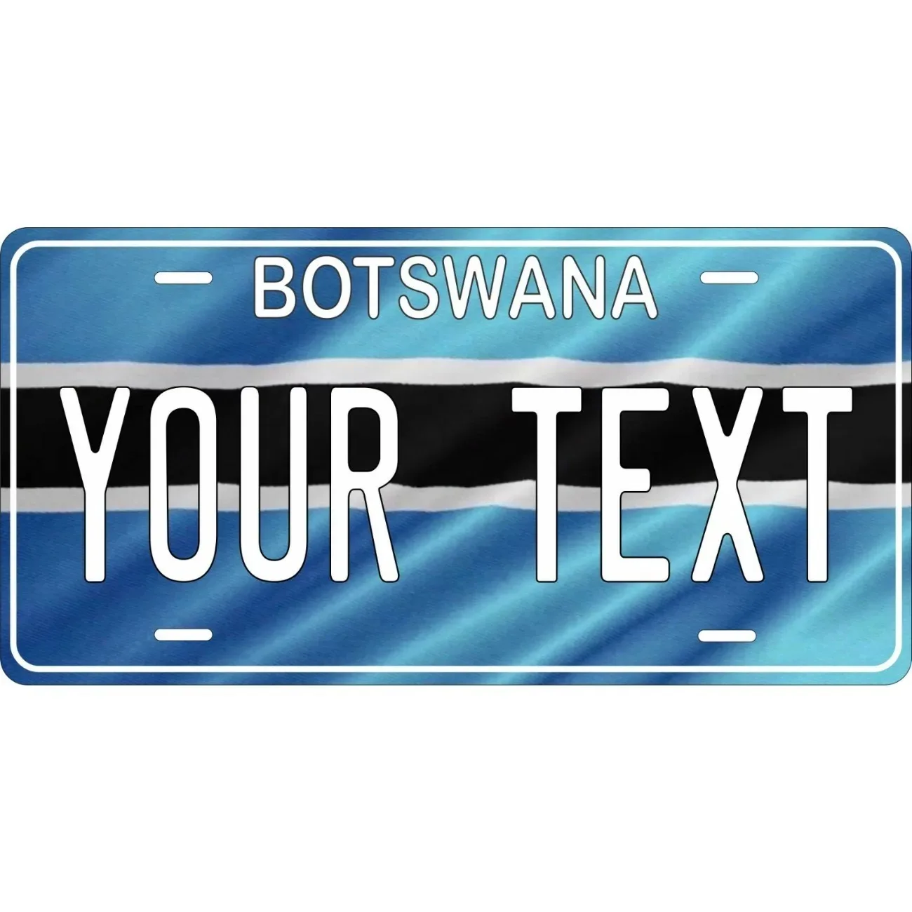 Custom Personalized Botswana Flag Wave Hanging Tag Home Decor Waterproof Dustproof Ornament