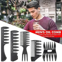 Men's Retro Oil Hair Comb Wide Tooth Fork Comb Back Hair Pick Comb Beard Oil Afro Hairstyle Combs Barbershop Men's Styling Tools