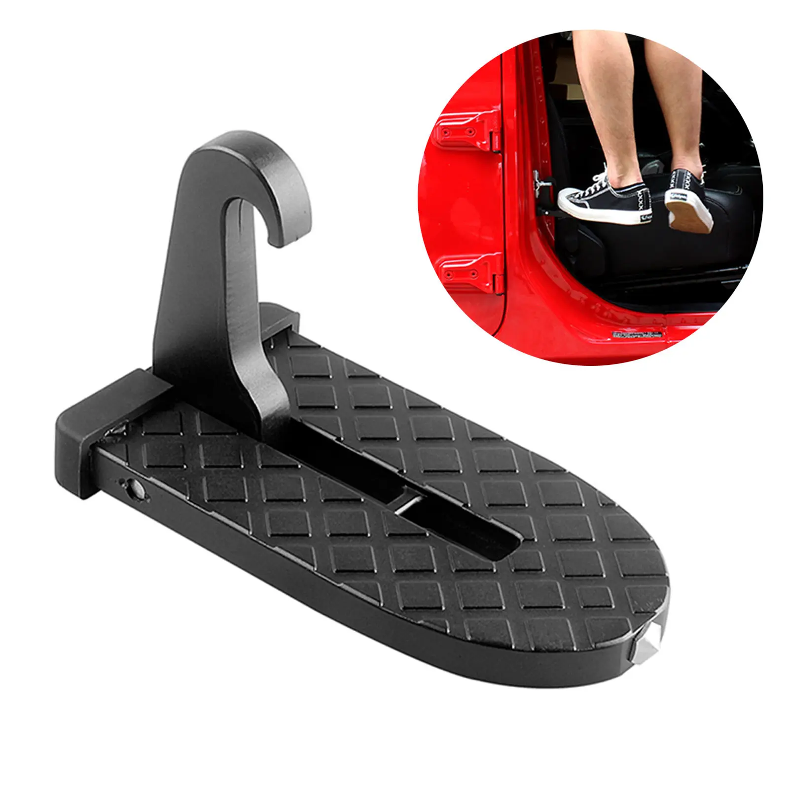 

Foldable Car Roof Rack Multifunction Universal Latch Hook Auxiliary Foot Pedal Safety Hammer Aluminum Alloy Step Door Durable